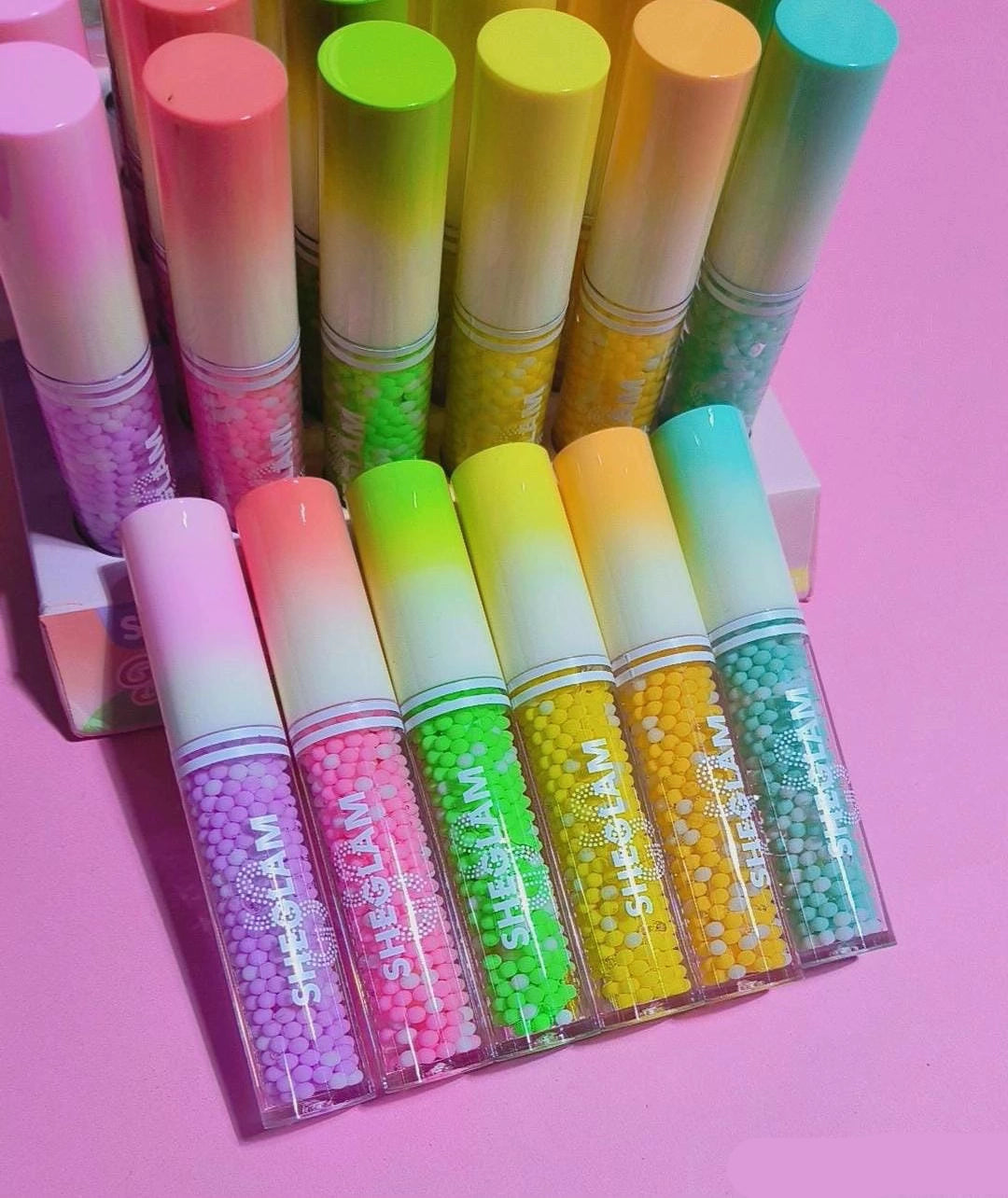 Brillo de Labios Dulce Voluminizador Bolitas Neón