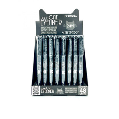 EYELINER Liquido Gato Negro 24h - Eyeliner Liquid Cat Black- DDONNA