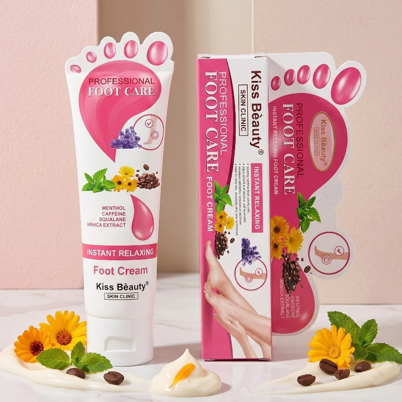 CREMA PIES RELAJANTE MENTOL, CAFEÍNA Y ÁRNICA - KISS BEAUTY
