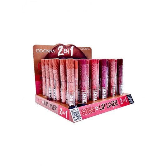 Set Labial + Perfilador - Gloss & Lip Liner Matte Fest D'donna