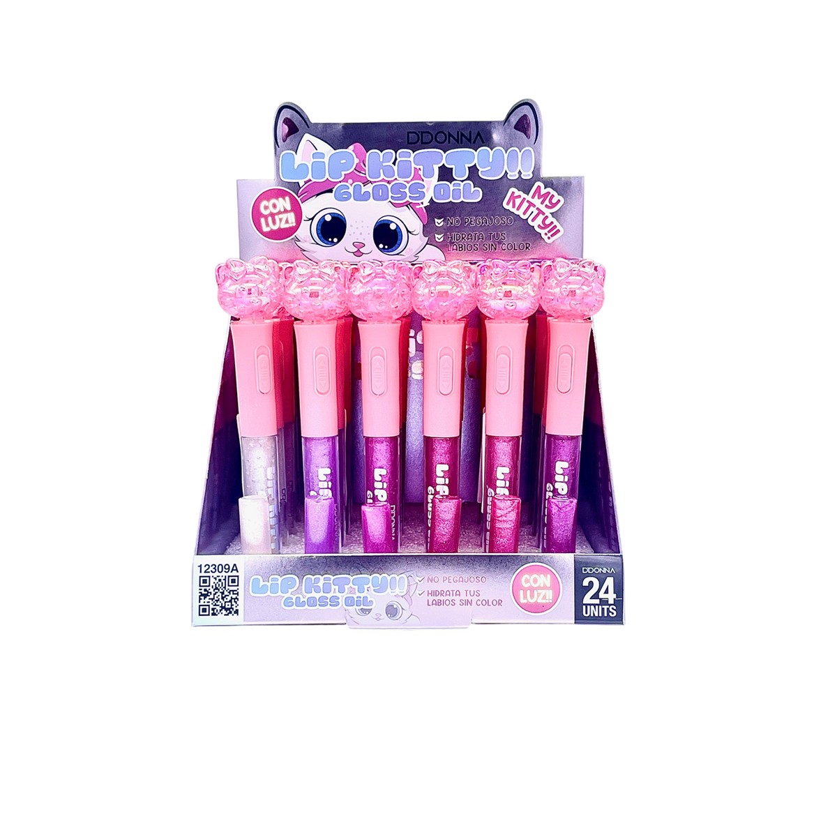 Brillo Aceite Labial Kitty con LUZ!! - Lip Gloss Oil Kitty - DDONNA