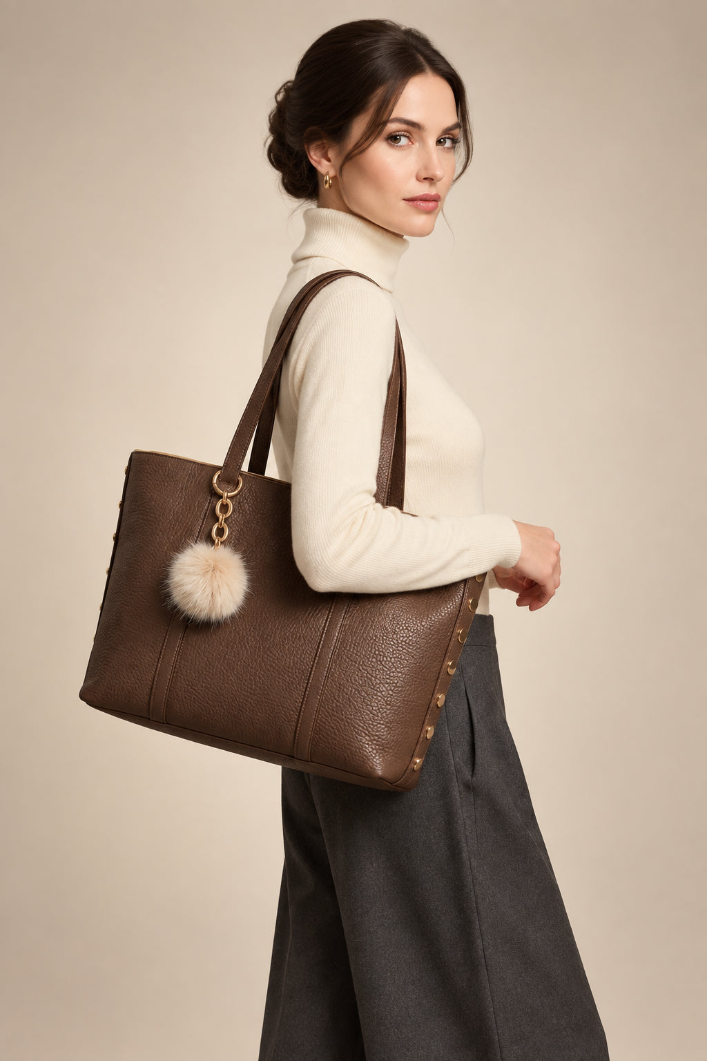 Bolso universidad textura granulada