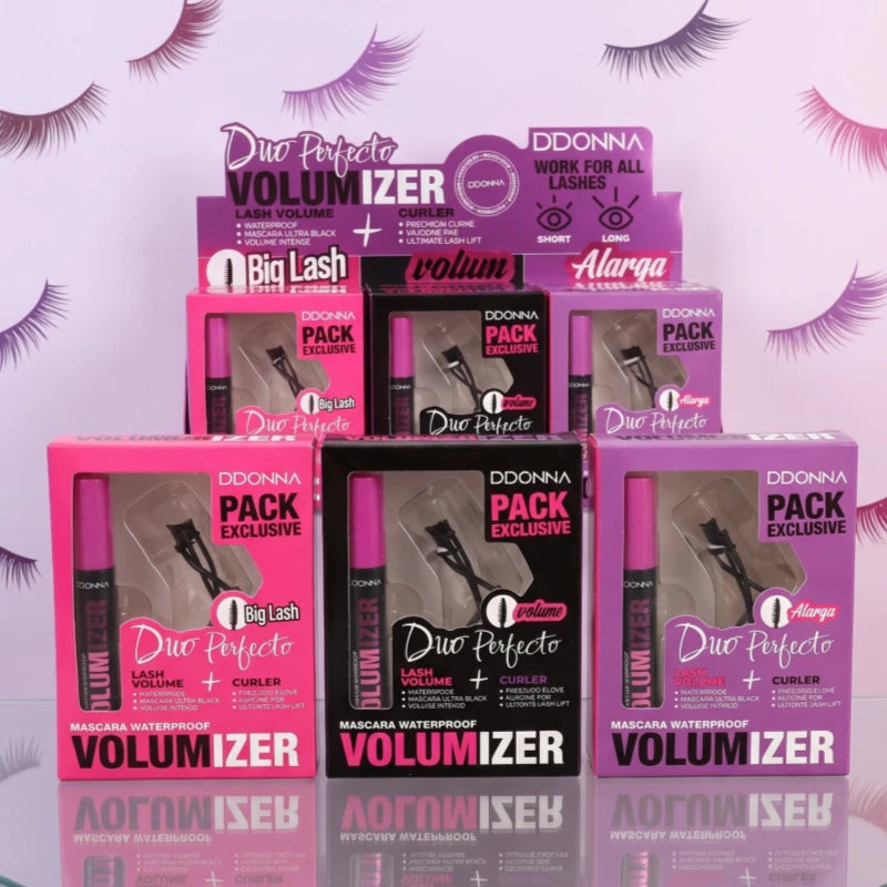 Kit de Pestañas DDONNA Duo Perfecto | Máscara Waterproof 24h + Rizador