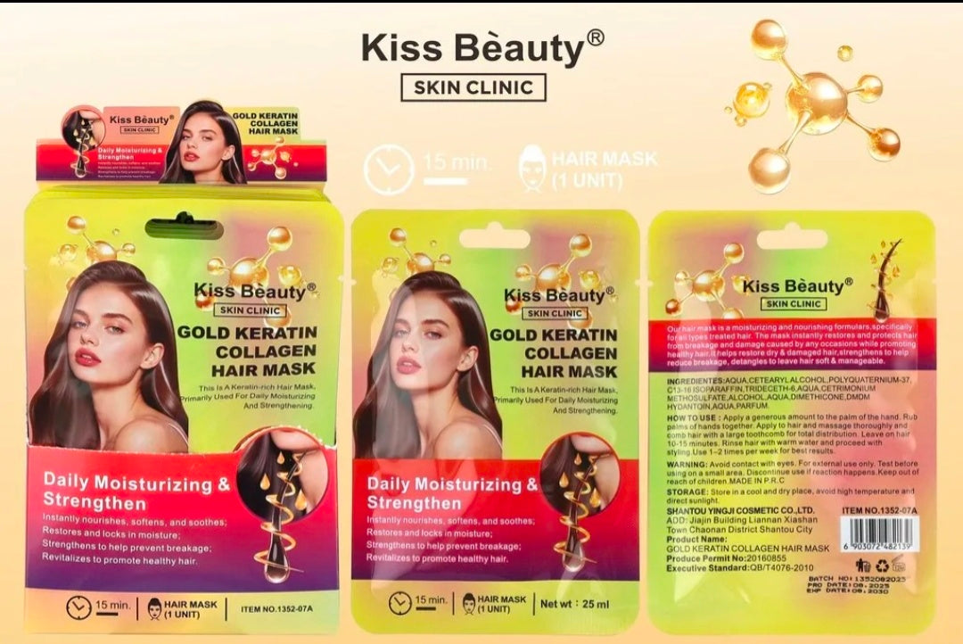 MASCARILLA CAPILAR CON QUERATINA GOLD Y COLAGENO