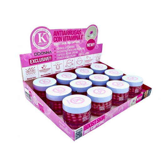 Crema Facial Cápsulas Antiarrugas péptidos rosas - Fórmula Coreana- D'Donna