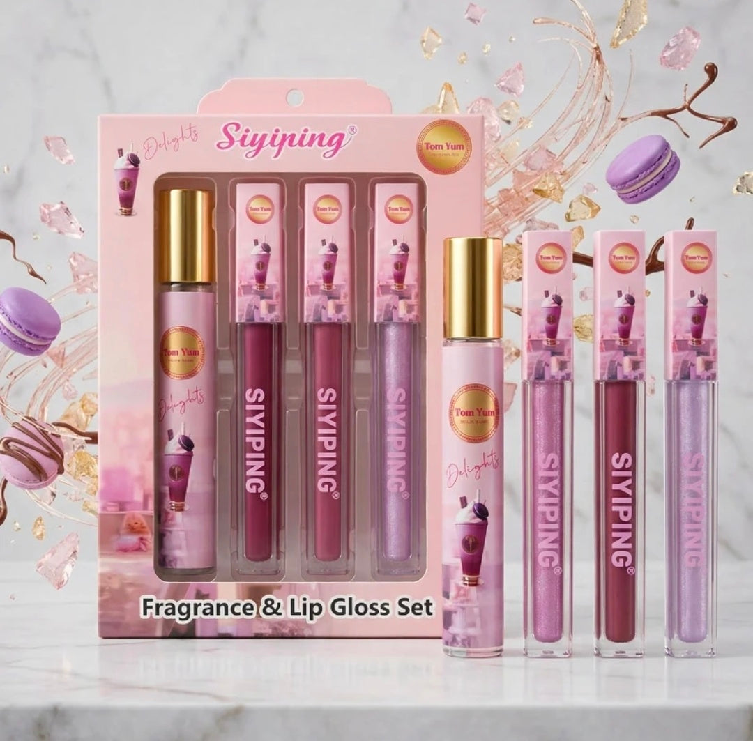 Set Yum Yum🍹mini perfume+ 3 Labiales