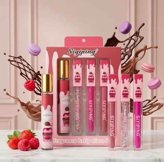 Set Berry on top 🍓mini perfume+ 3 Labiales