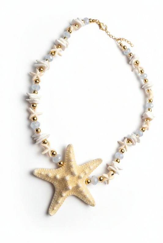 Collar Estrella Marina piedras colores vibrantes