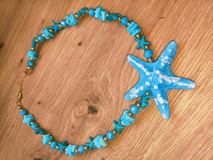 Collar Estrella Marina piedras colores vibrantes