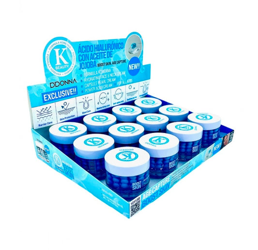 Crema Facial Cápsulas Ácido Hialurónico, Jojoba y péptidos azules - Fórmula Coreana Hidratante- D'Donna