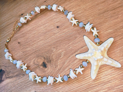 Collar Estrella Marina piedras colores vibrantes