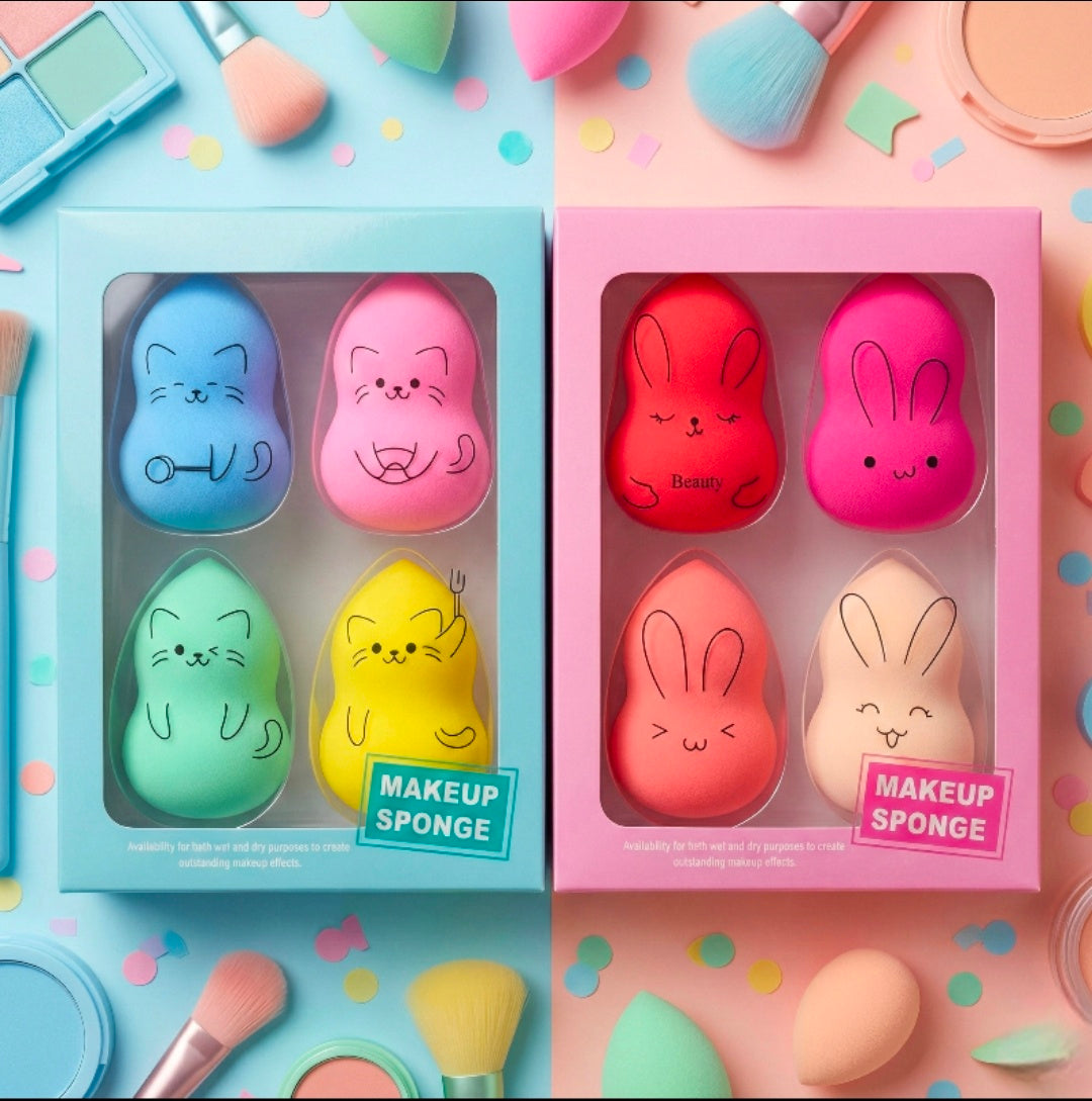 Esponjas de maquillaje "Kawaii" - colores y formas variadas