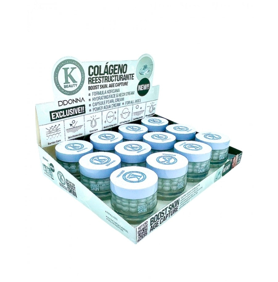 Crema Facial Cápsulas Colágeno y péptidos blancos - Fórmula Coreana Reestructurante- D'Donna