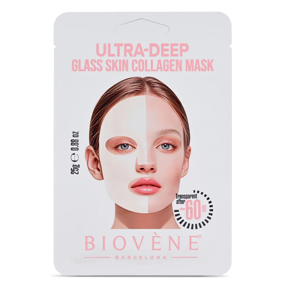 Mascarilla GLASS SKIN facial transparente de colágeno ultra-profunda para una piel de cristal.