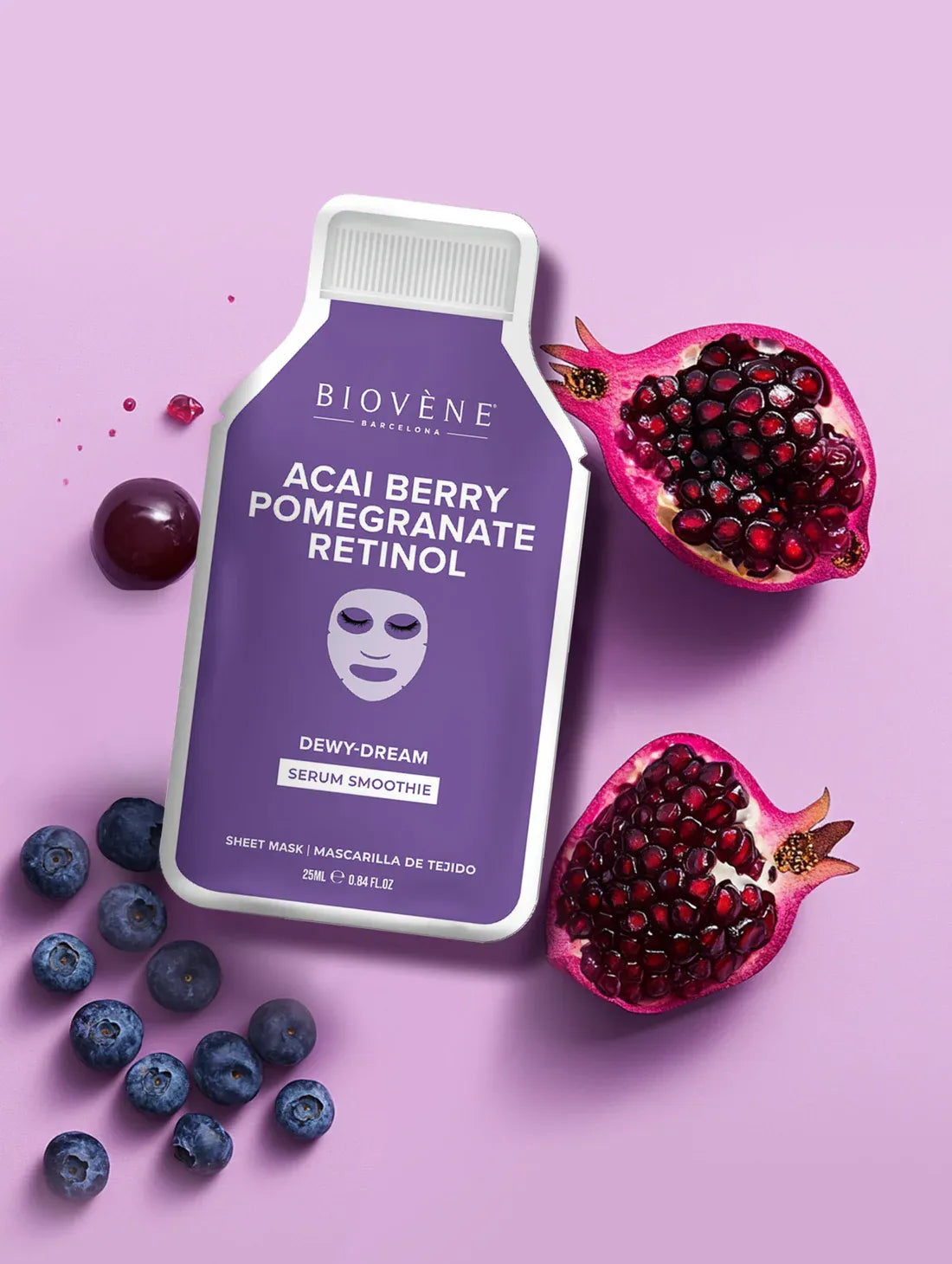 Mascarilla Facial ACAI + RETINOL: UN SUEÑO DE ESPIRITUAL! Mascarilla facial Smoothie Serum con retinol antiedad, açaí y granada.