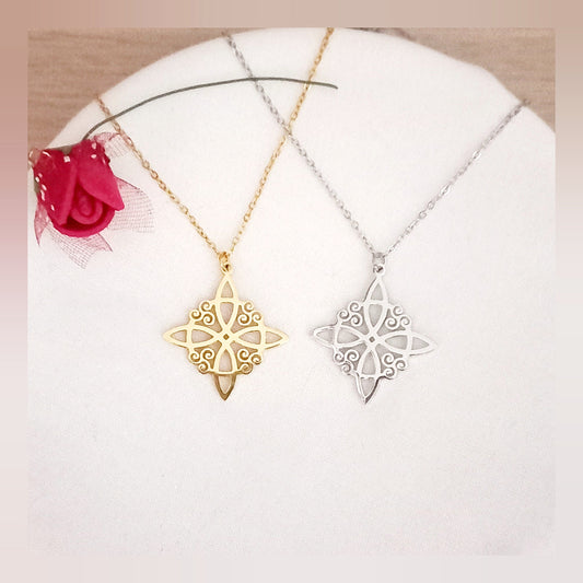 COLLAR protección Nudo De Bruja Acero