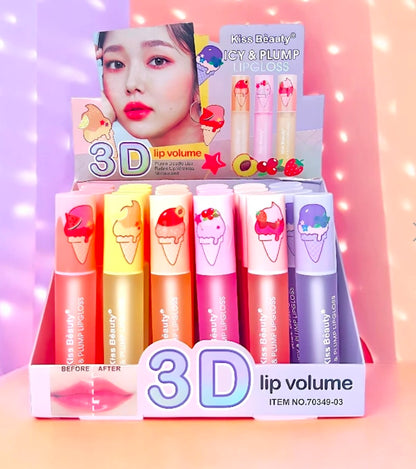 Brillo Voluminizador picante ICY & PLUMP 3D Fruity Lipgloss – Kiss Beauty