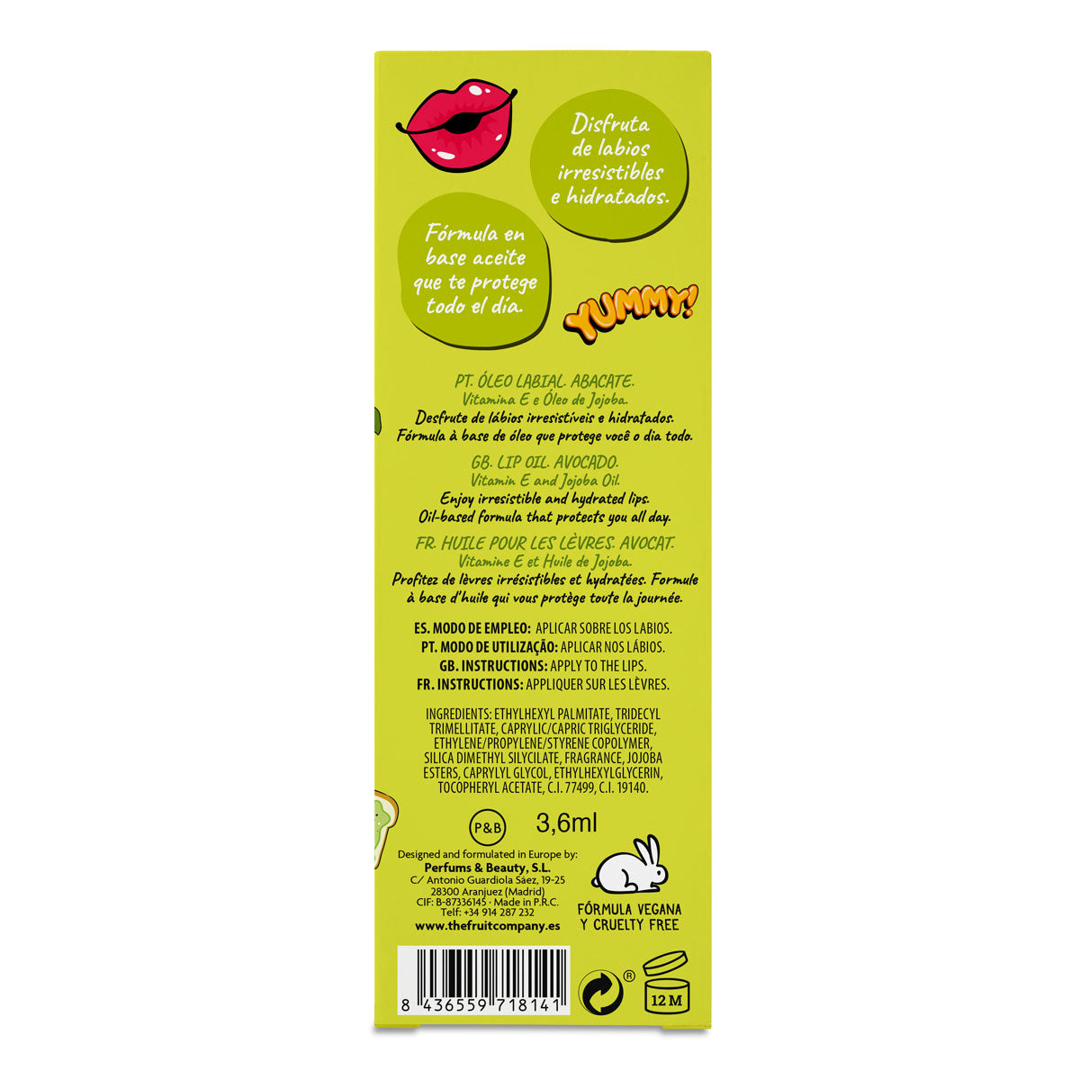 Aceite Labial Aguacate - THE FRUIT COMPANY